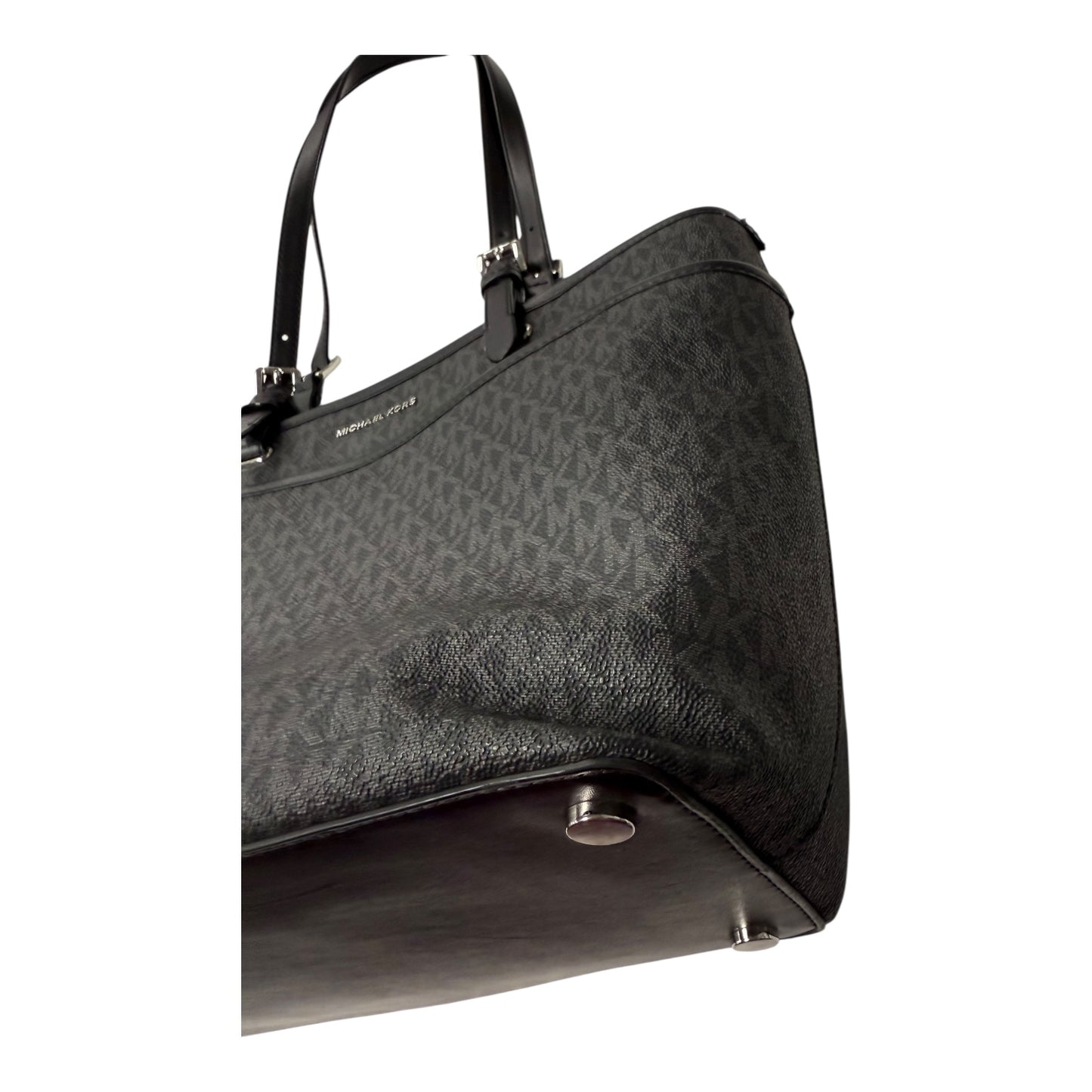 Handbag Designer By Michael Kors In Black & Grey, Size:Medium