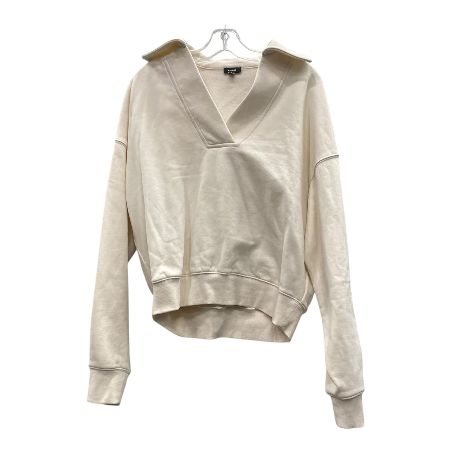 Sweatshirt Crewneck By Express In Cream, Size:Xs