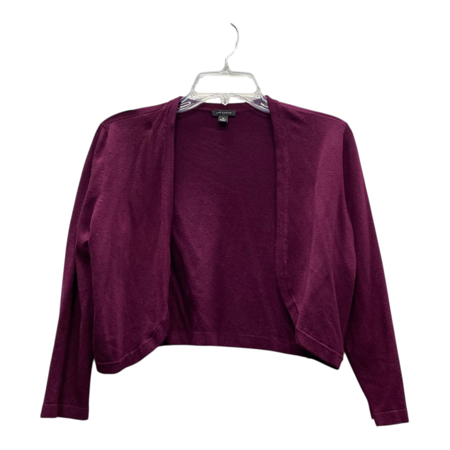 Cardigan By Ann Taylor In Purple, Size:M