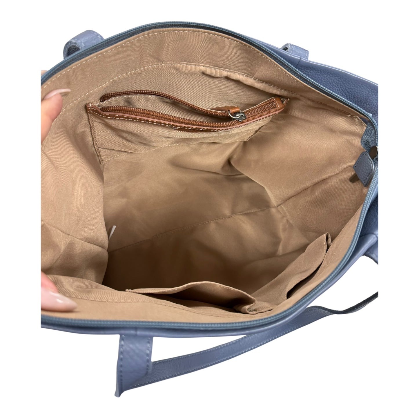 Handbag Leather By The Sak In Blue, Size:Medium