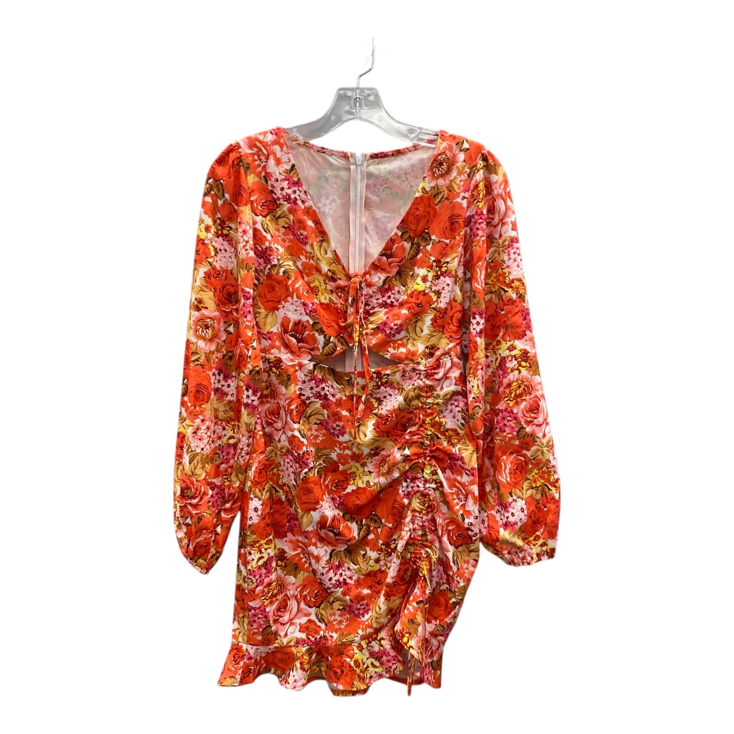 Dress Casual Short In Orange & Yellow, Size:S