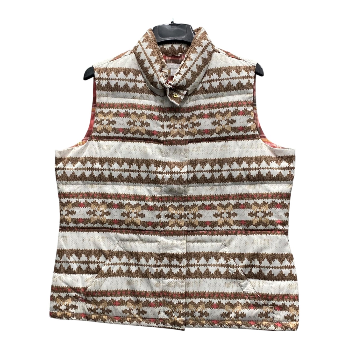 Vest Puffer & Quilted By Charter Club In Brown, Size:Xl