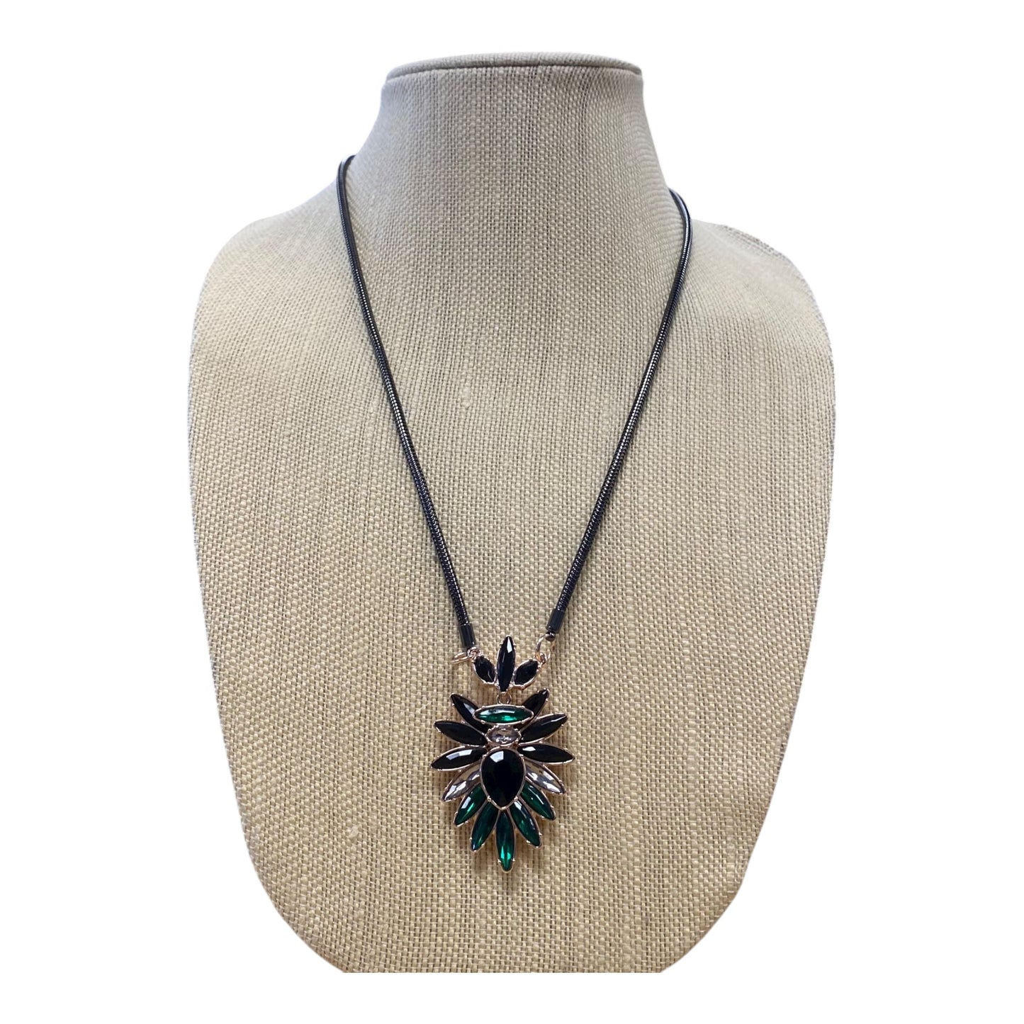 Necklace Statement By French Connection In Black & Green