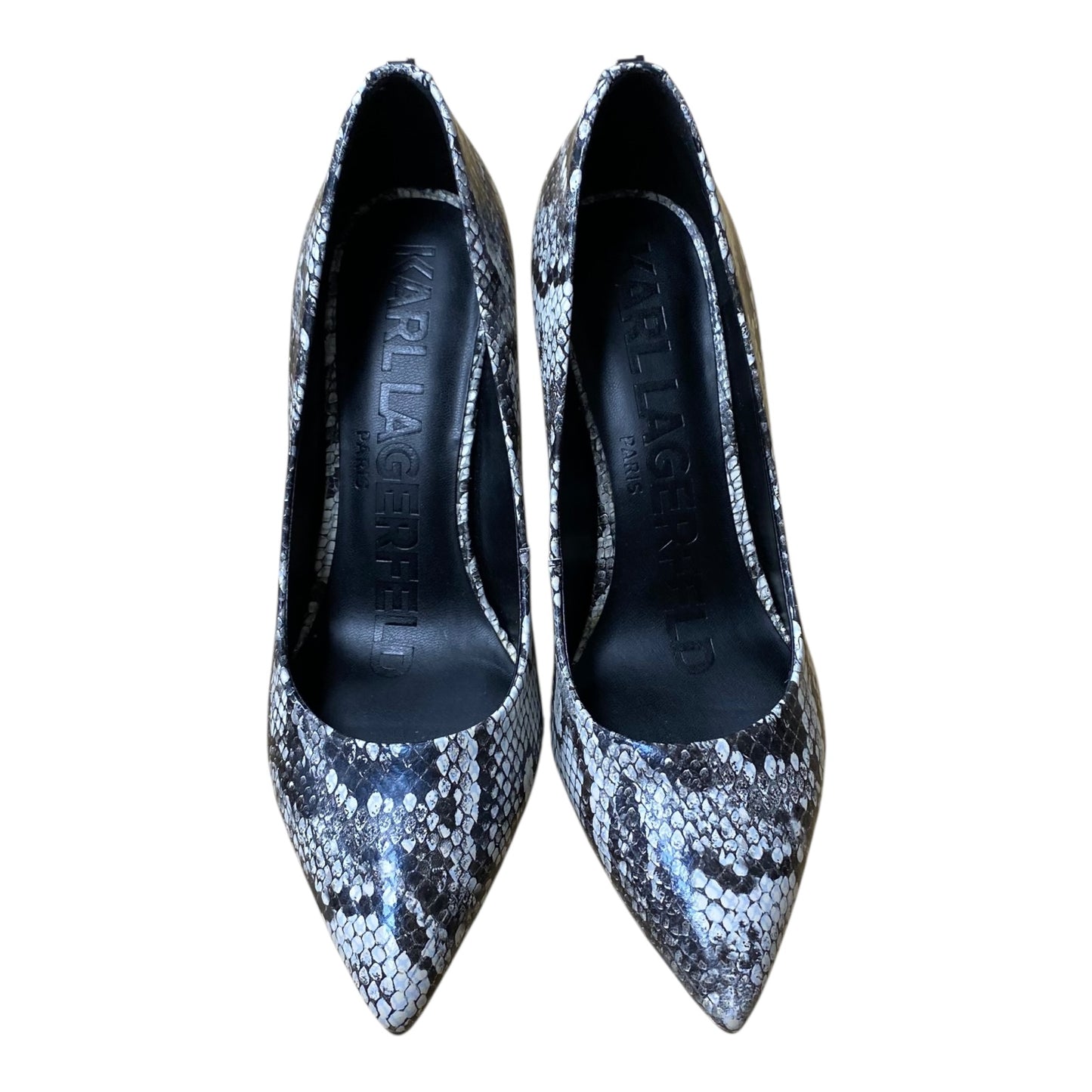 Shoes Designer By Karl Lagerfeld In Snakeskin Print, Size:8
