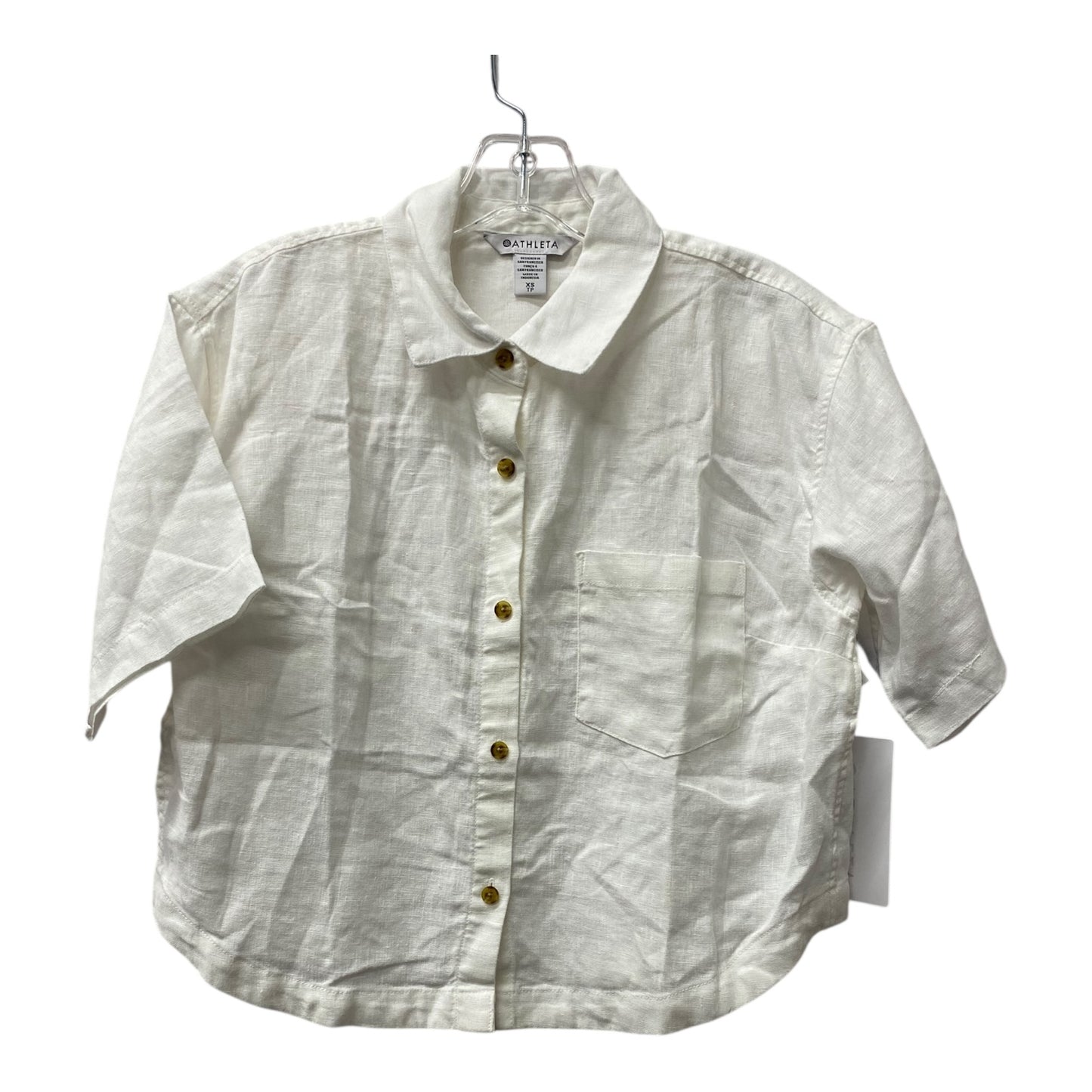 Blouse Ss By Athleta In White, Size:Xs