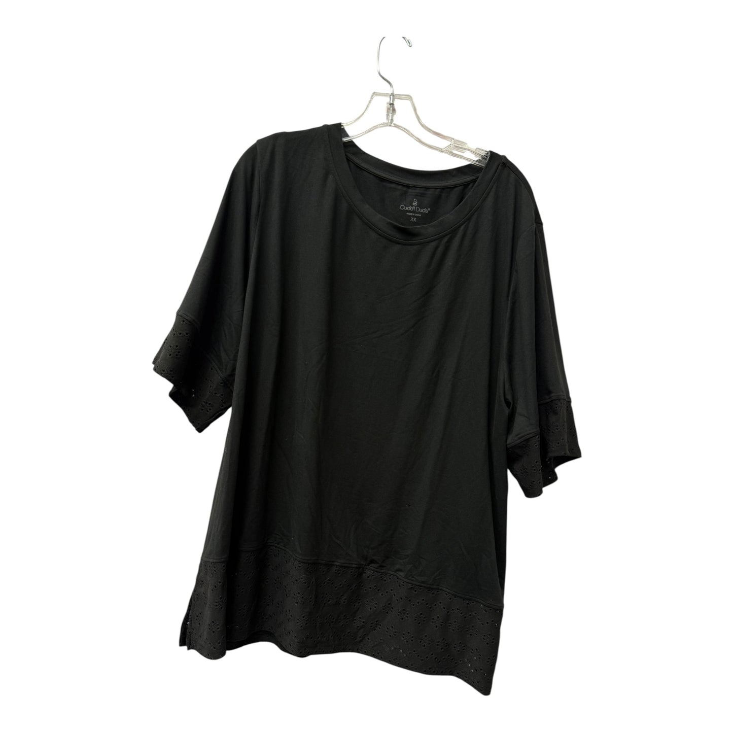 Top Ss By Cuddl Duds In Black, Size:3X