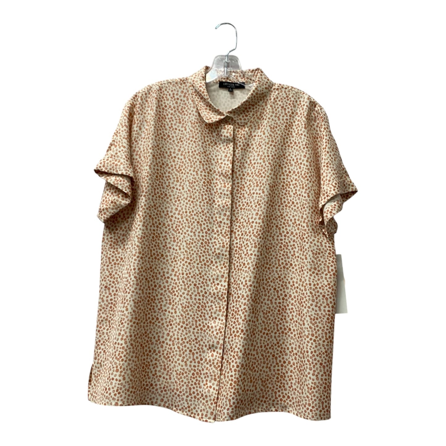 Top Ss Designer By Lafayette 148 In Peach, Size:L