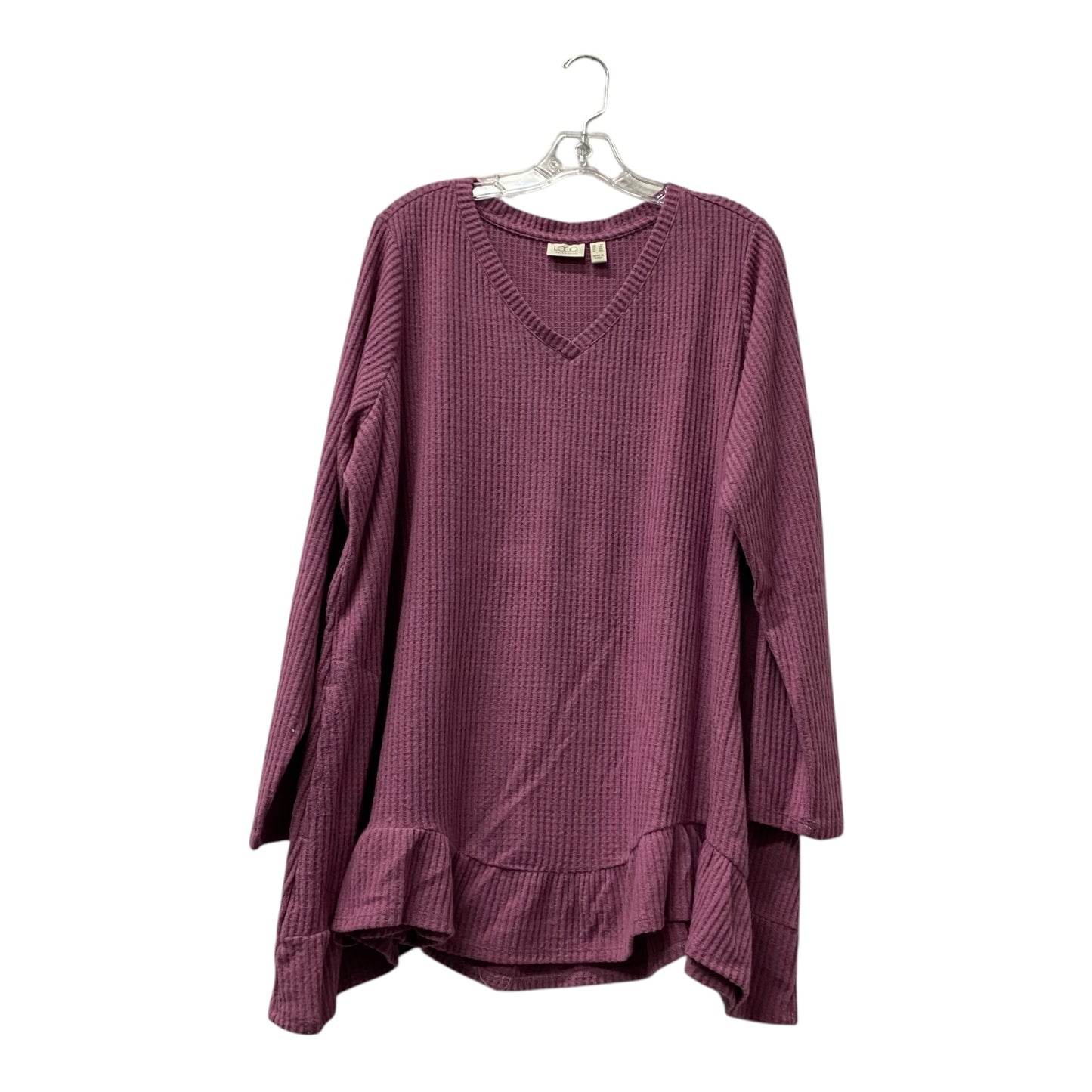 Top Ls By Logo In Purple, Size:2X
