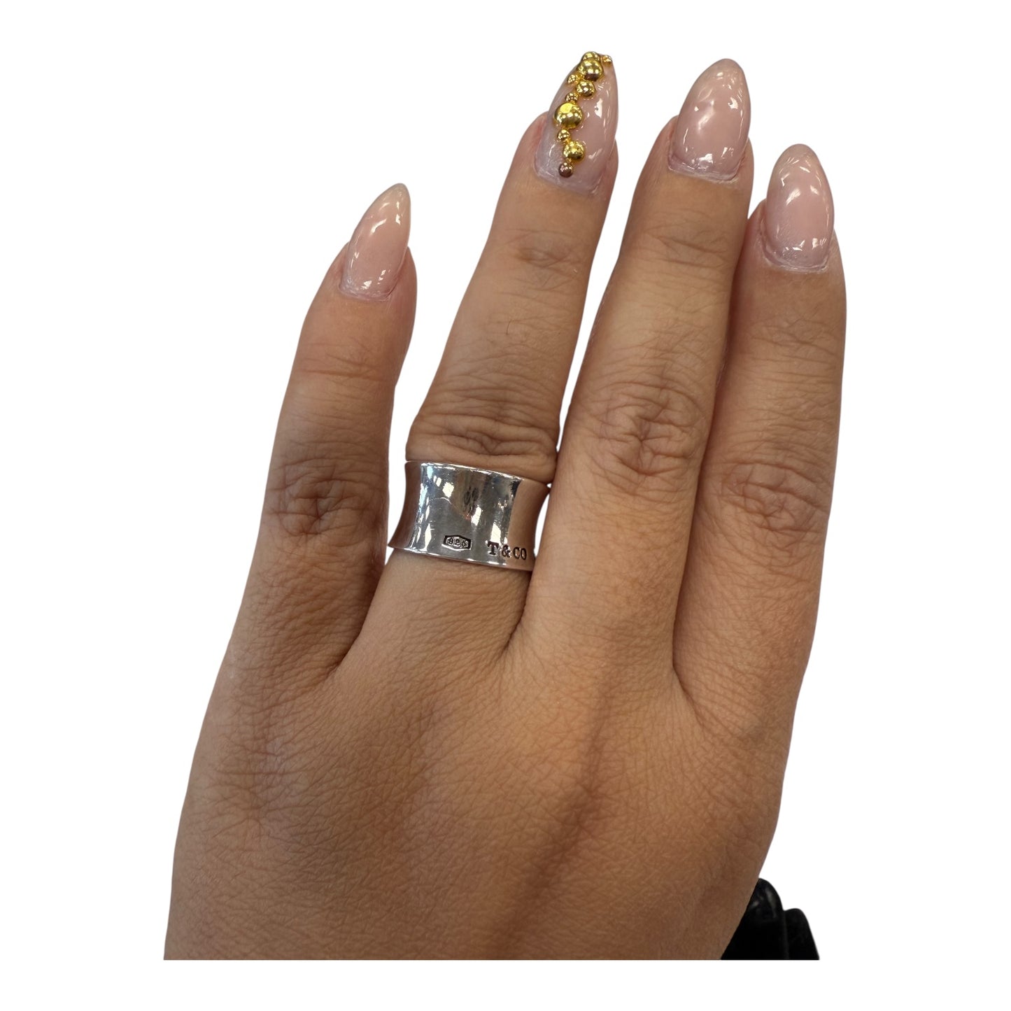 Ring Luxury Designer By Tiffany And Company In Silver, Size:6.5