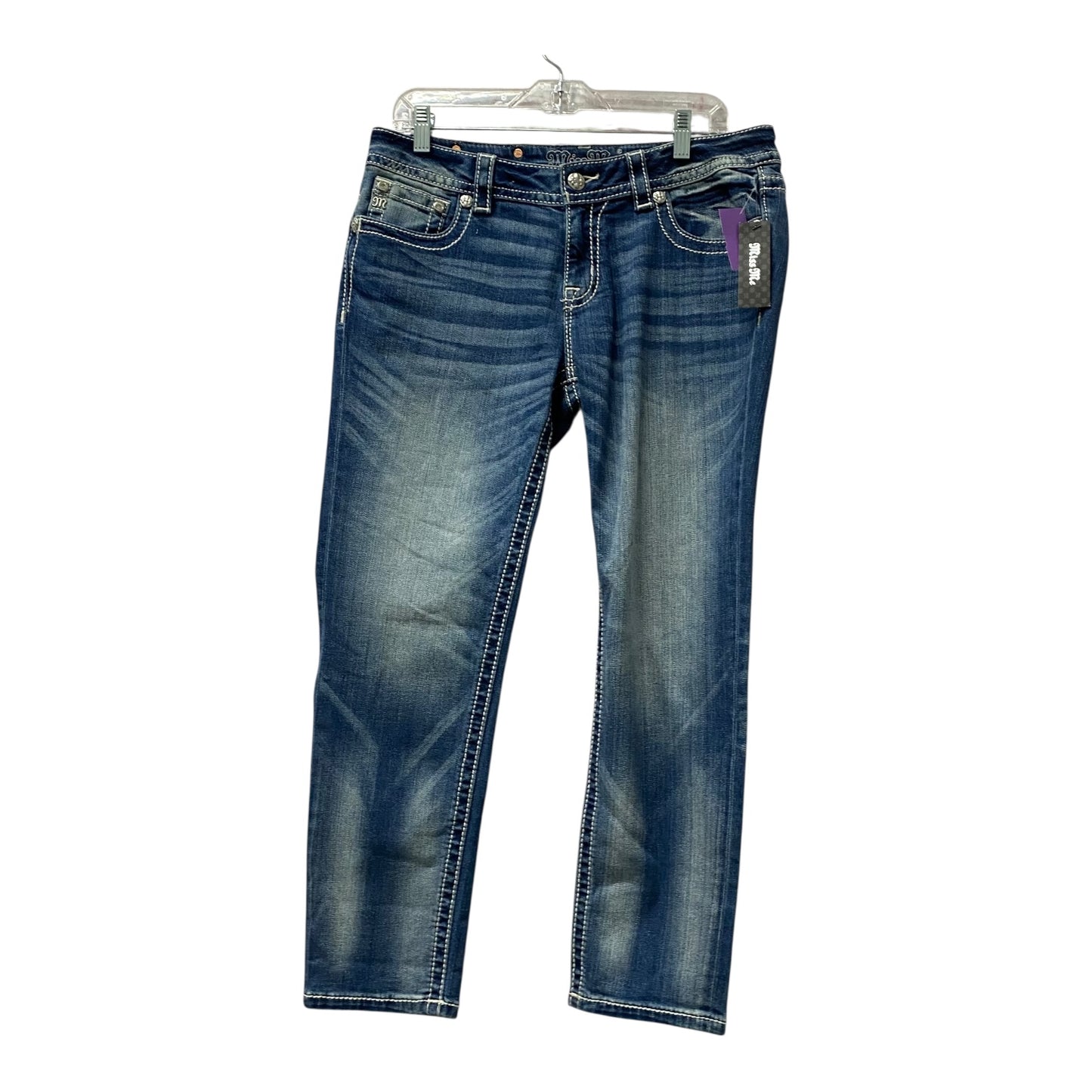 Jeans Straight By Miss Me In Blue Denim, Size:12