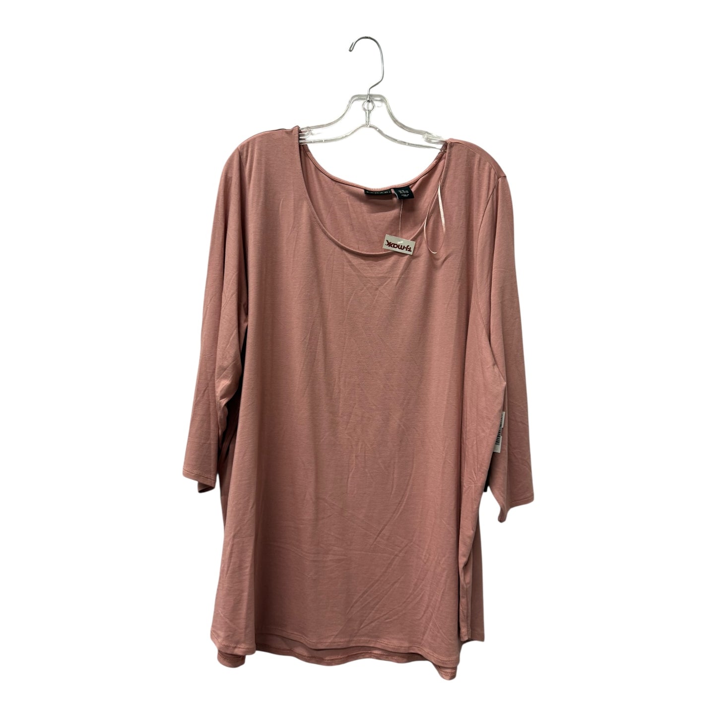 Top 3/4 Sleeve By Tahari By Arthur Levine In Pink, Size:3X