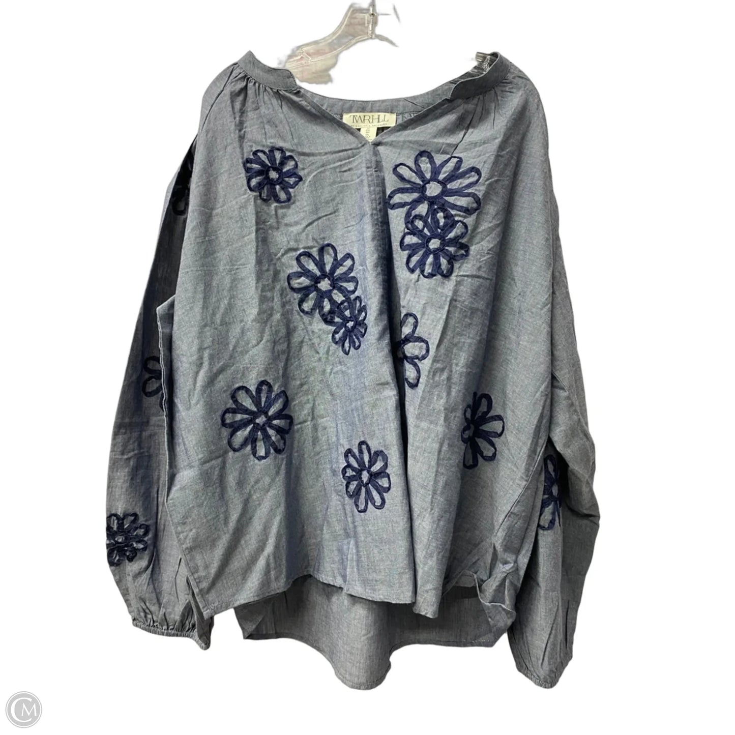 Top Long Sleeve By Cme In Blue, Size: 3x
