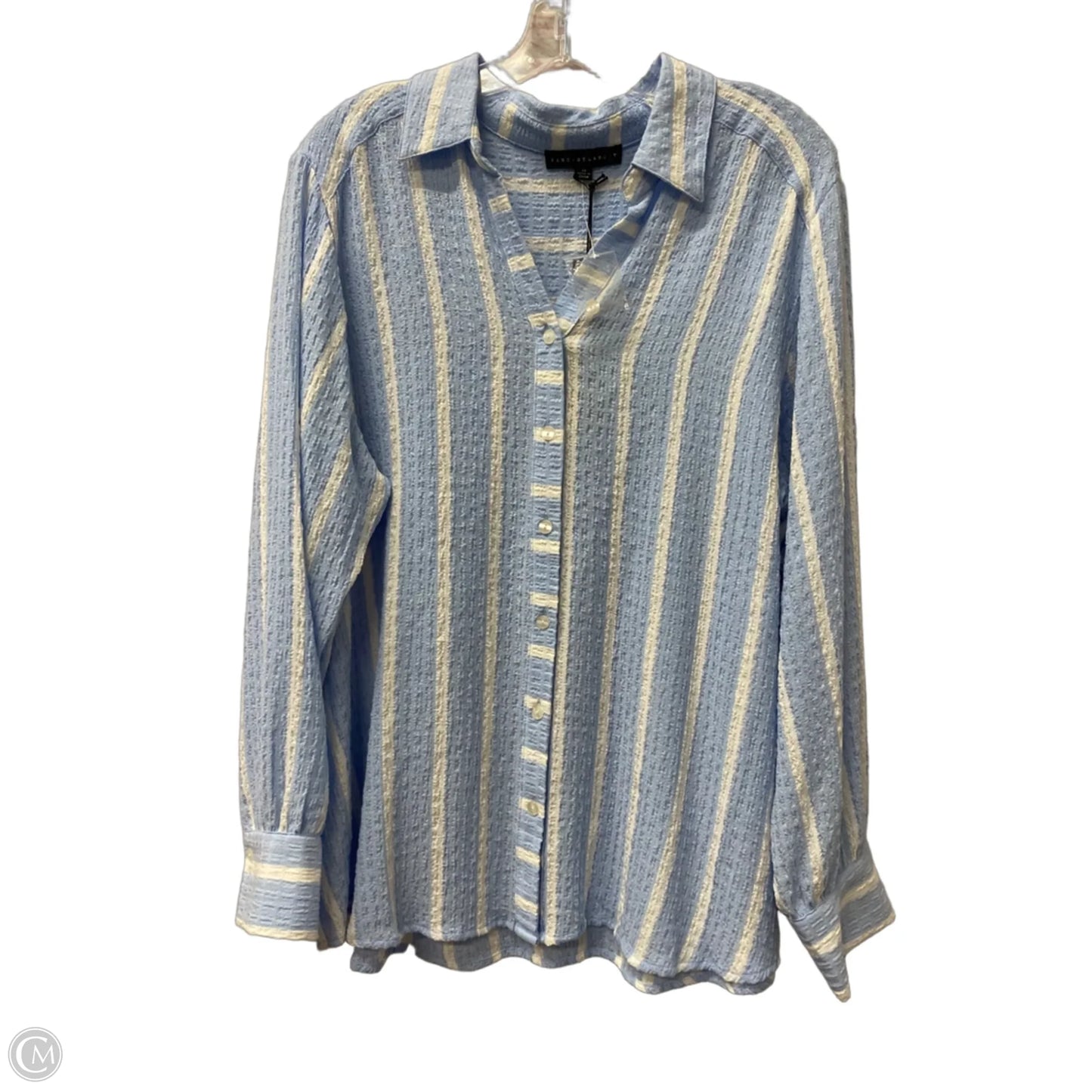 Top Long Sleeve By Jane And Delancey In Blue, Size: 1x