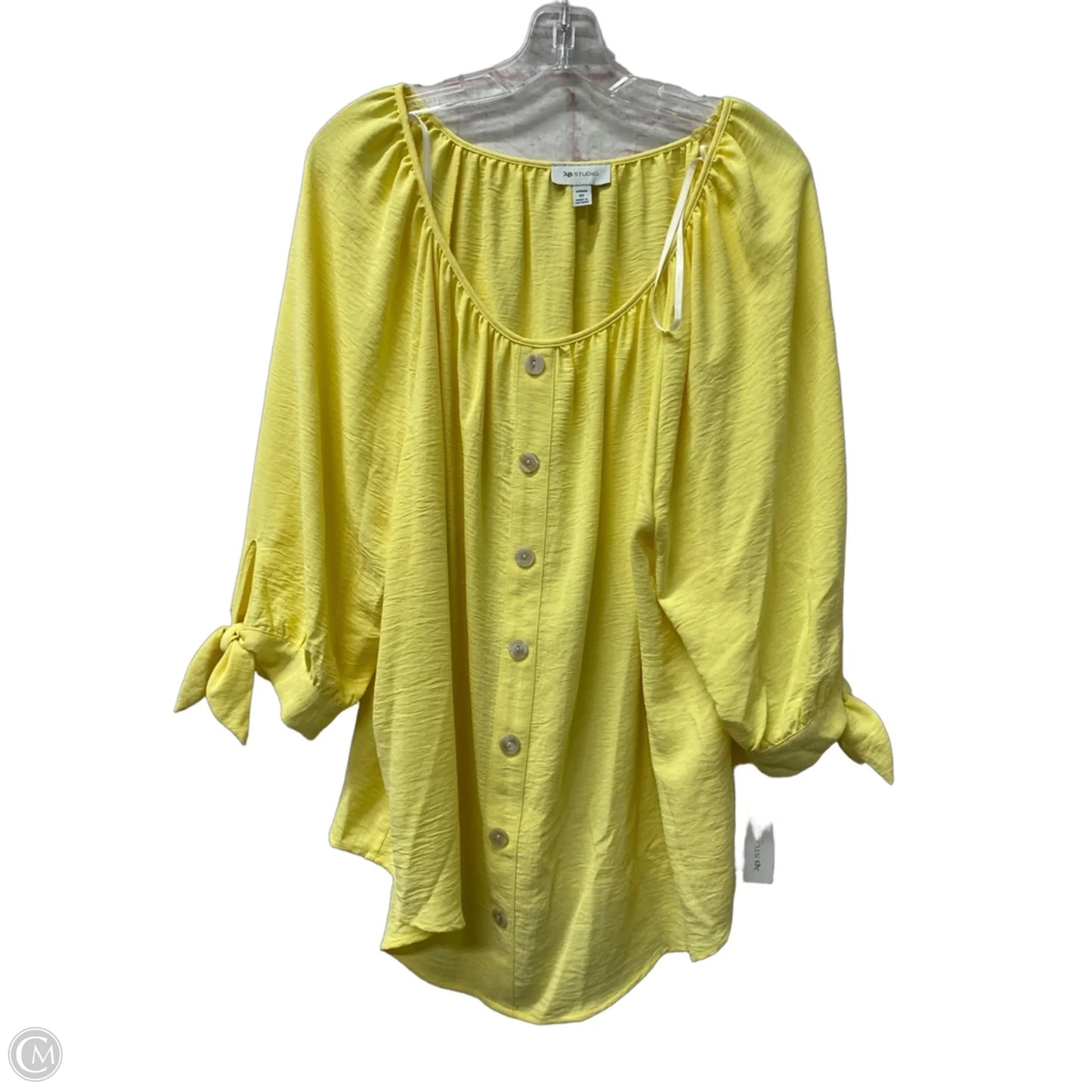 Top Long Sleeve By Ab Studio In Yellow, Size: 2x