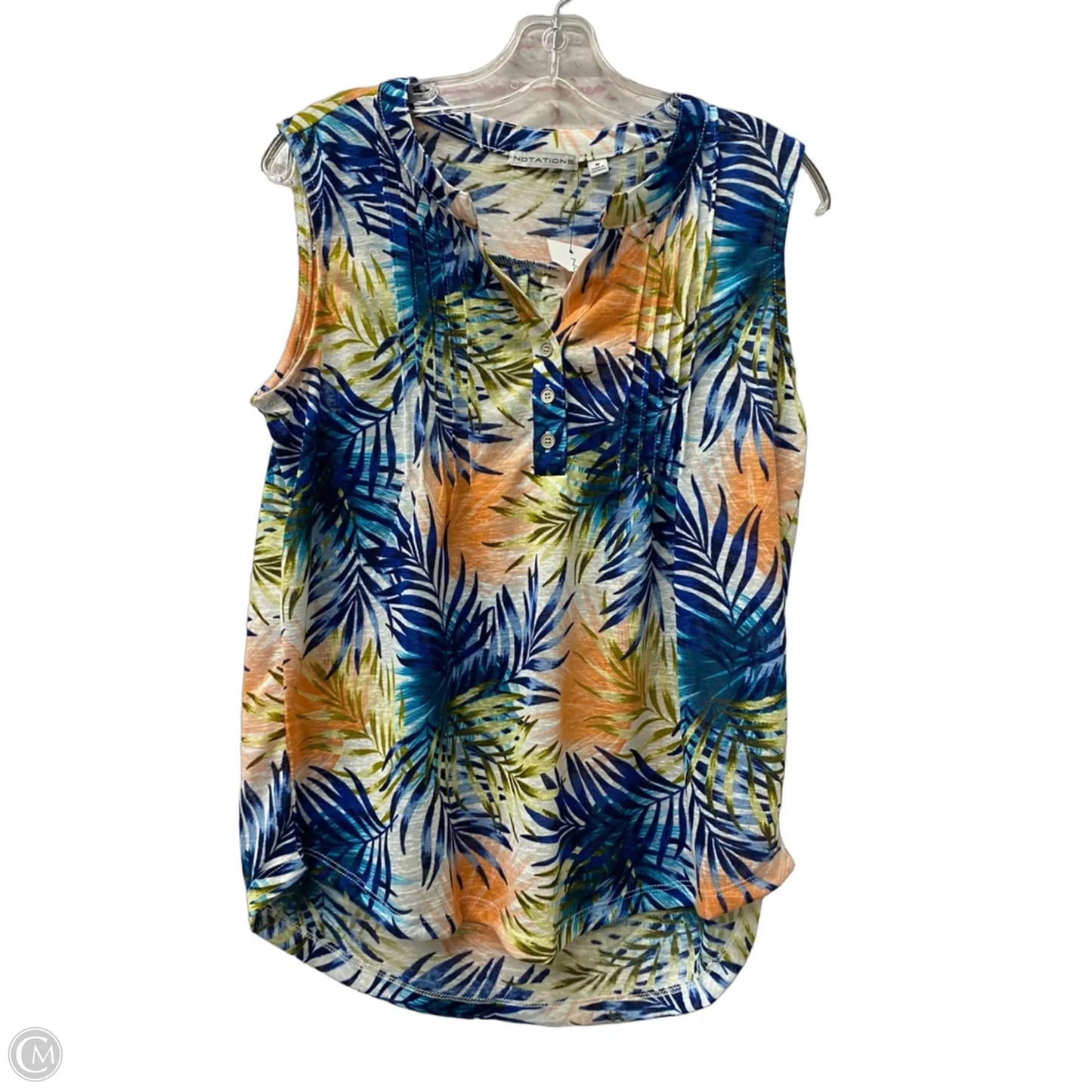 Top Sleeveless By Notations In Blue, Size: M