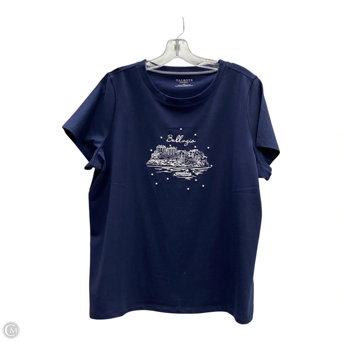 Top Short Sleeve By Talbots In Navy, Size: 1x