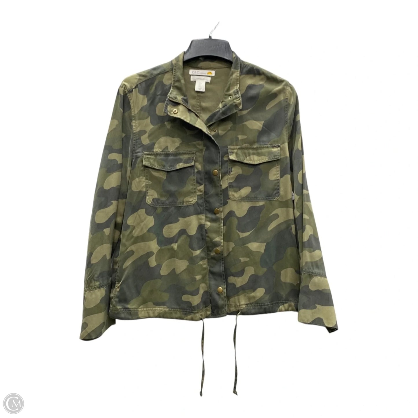 Jacket Denim By C And C In Camouflage Print, Size: L
