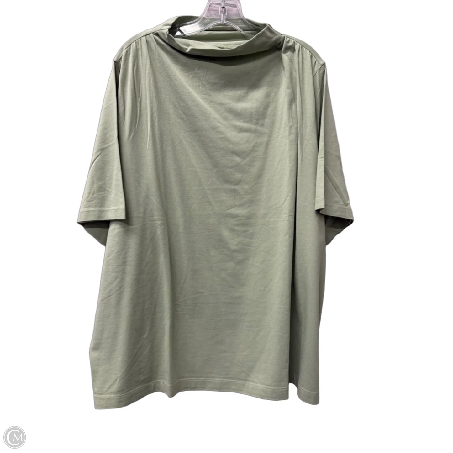 Top Short Sleeve By Peace Love World In Green, Size: 3x
