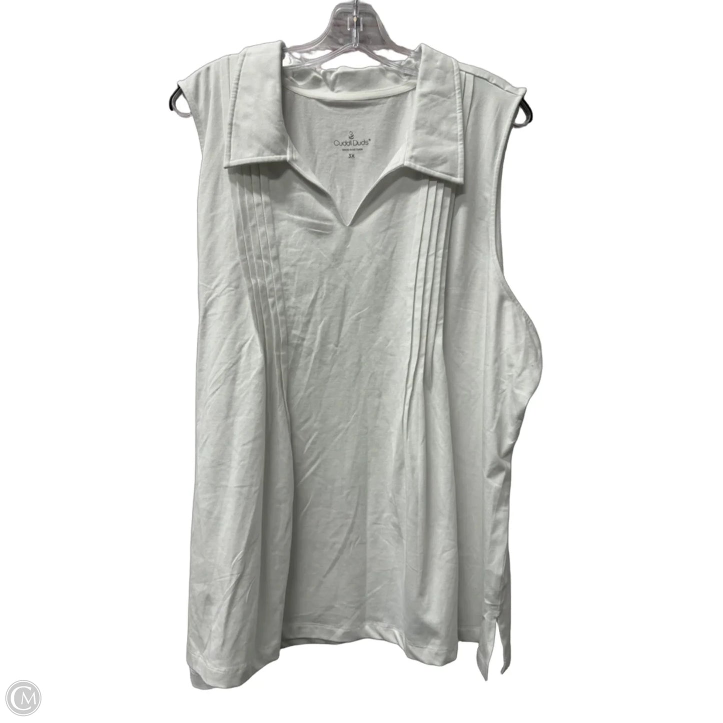 Athletic Tank Top By Cuddl Duds In White, Size: 3x