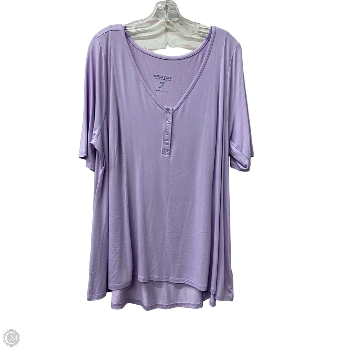 Top Short Sleeve By Torrid In Purple, Size: 2x