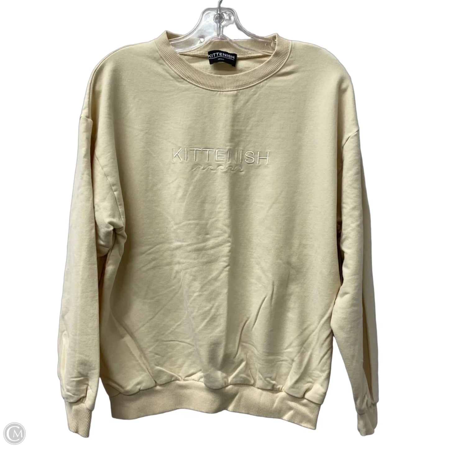 Athletic Top Long Sleeve Crewneck By Kittenish In Cream, Size: S