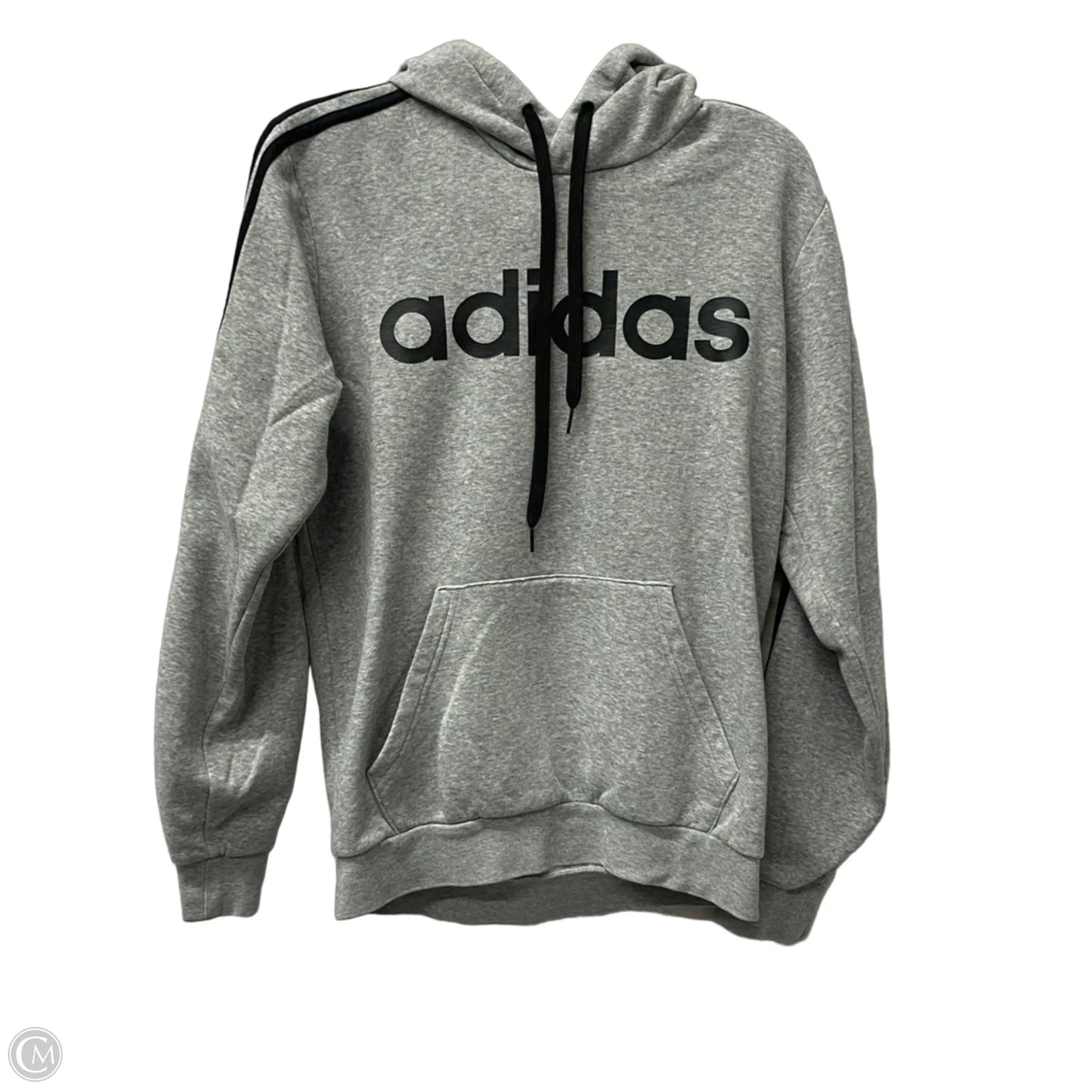 Athletic Sweatshirt Hoodie By Adidas In Grey, Size: S