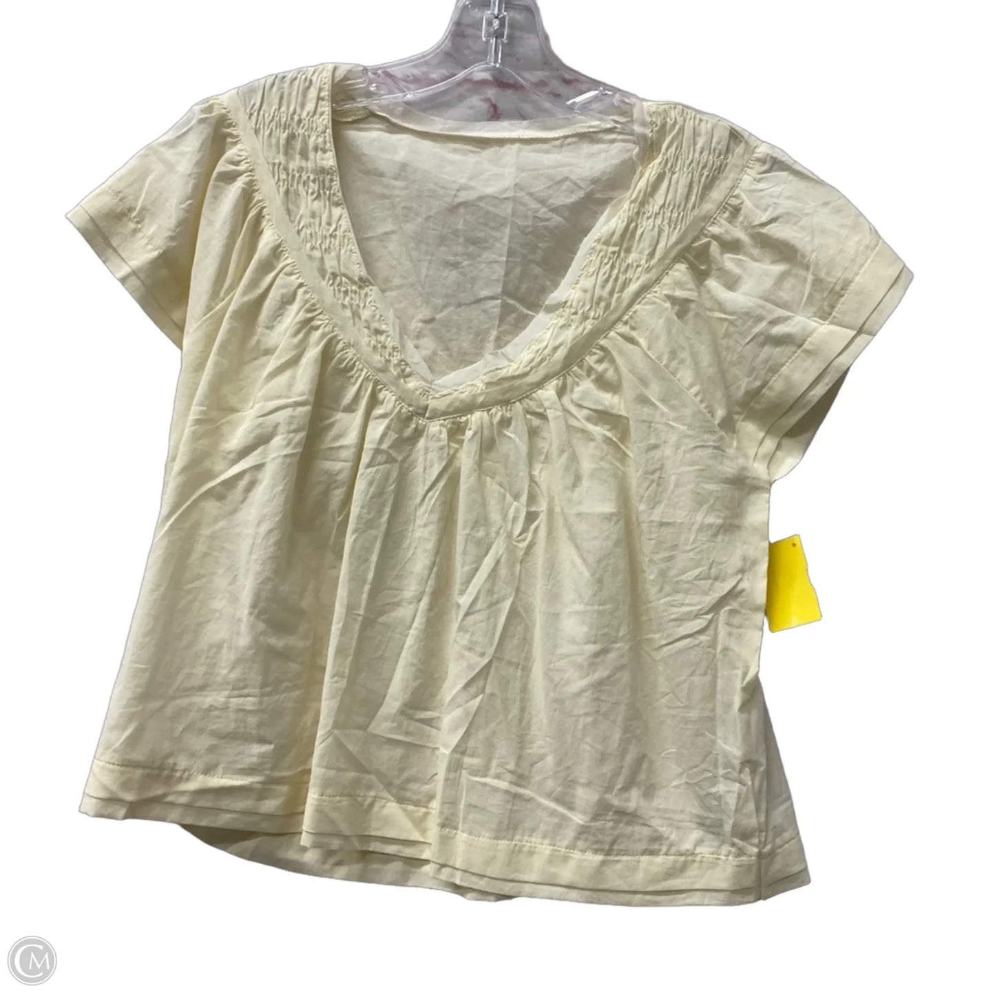 Top Short Sleeve By Shein In Tan, Size: S