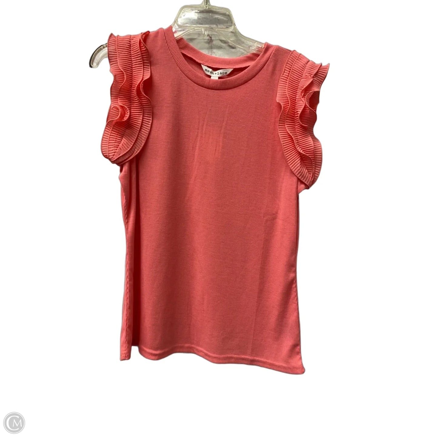 Top Sleeveless By mesh lace In Pink, Size: Xl