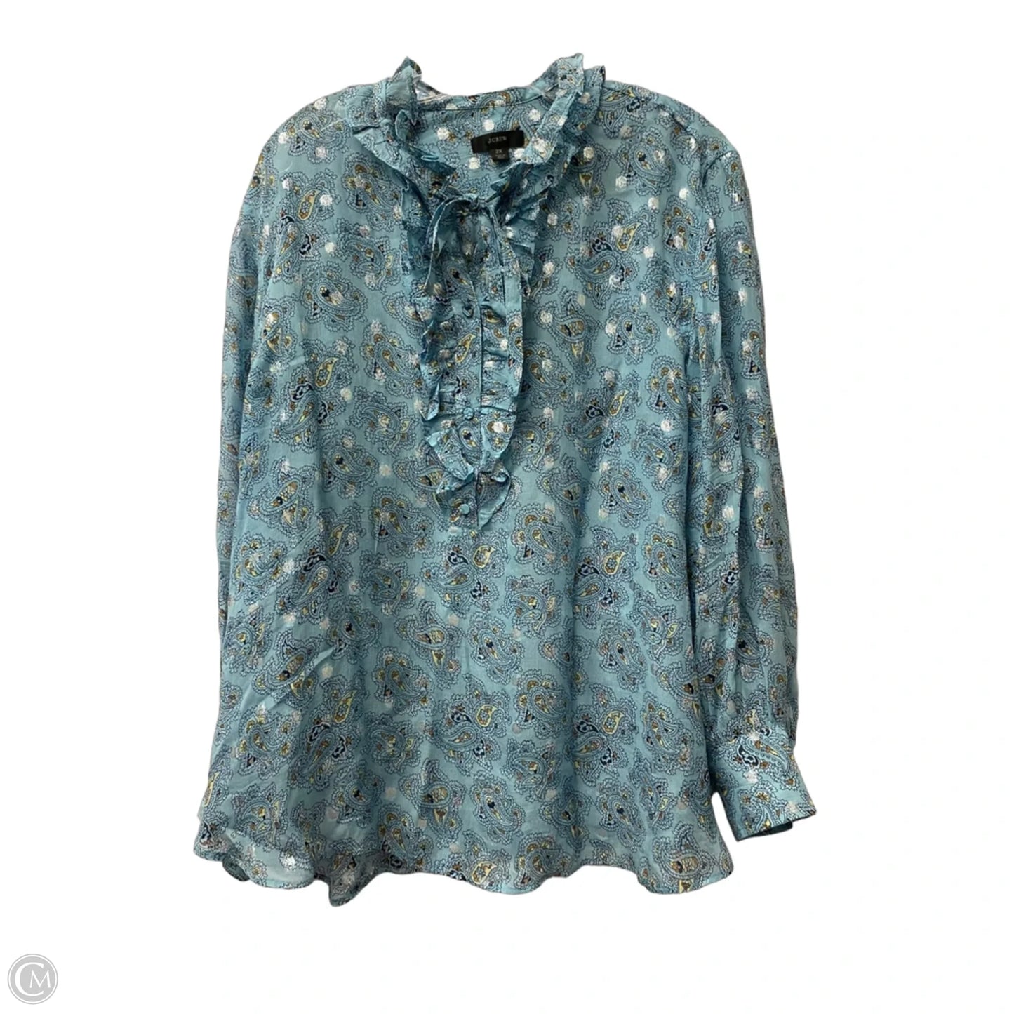 Top Long Sleeve By J. Crew In Blue, Size: 2x