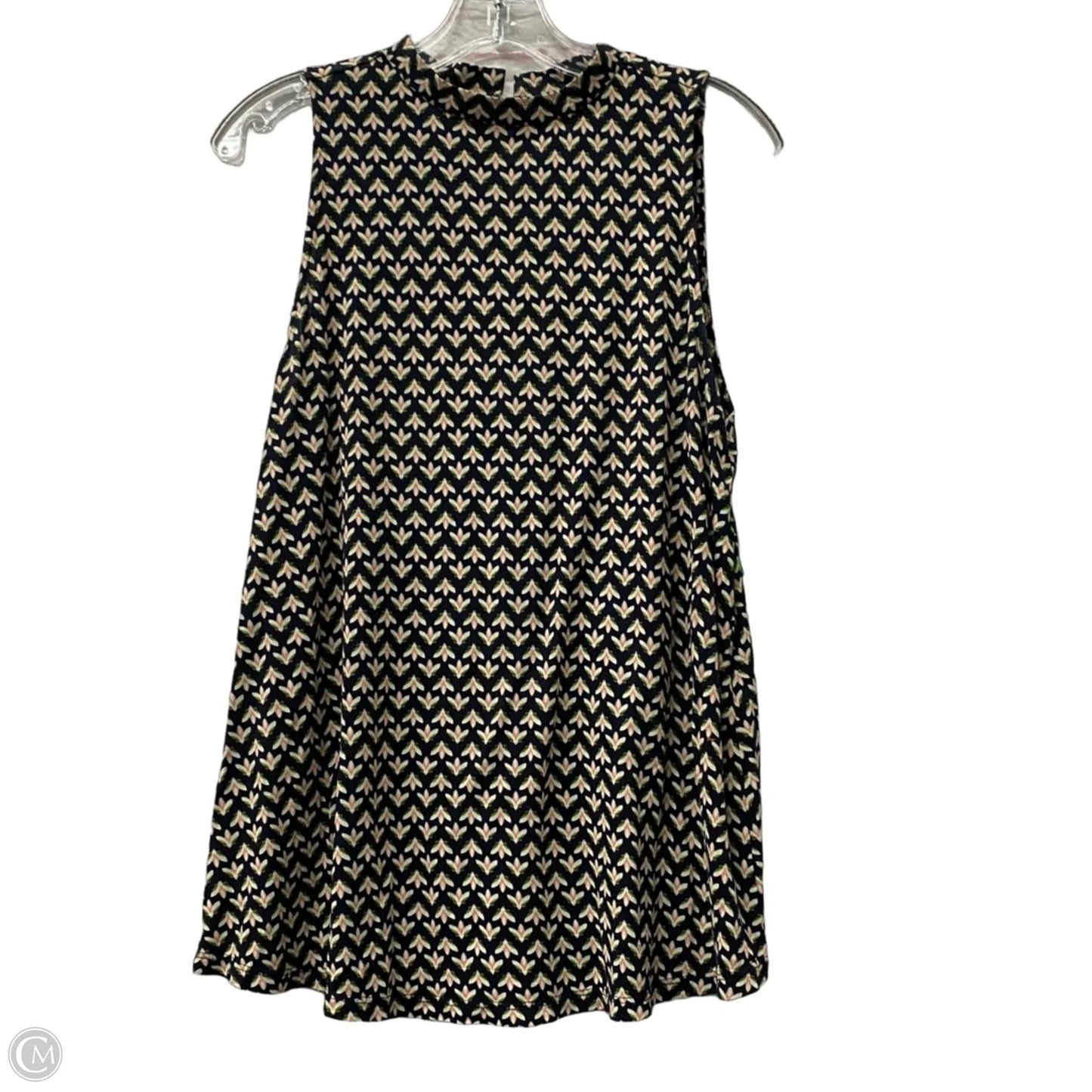 Top Sleeveless By Loft In Black & Pink, Size: M