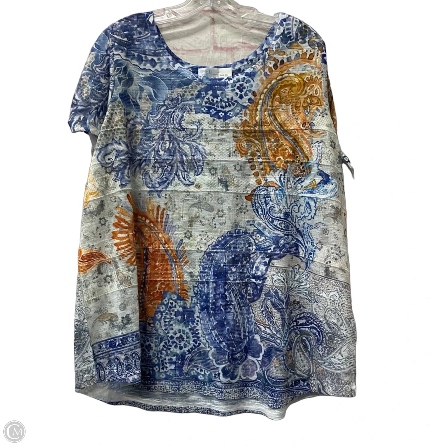 Top Short Sleeve By Time And Tru In Blue & Orange, Size: 3x