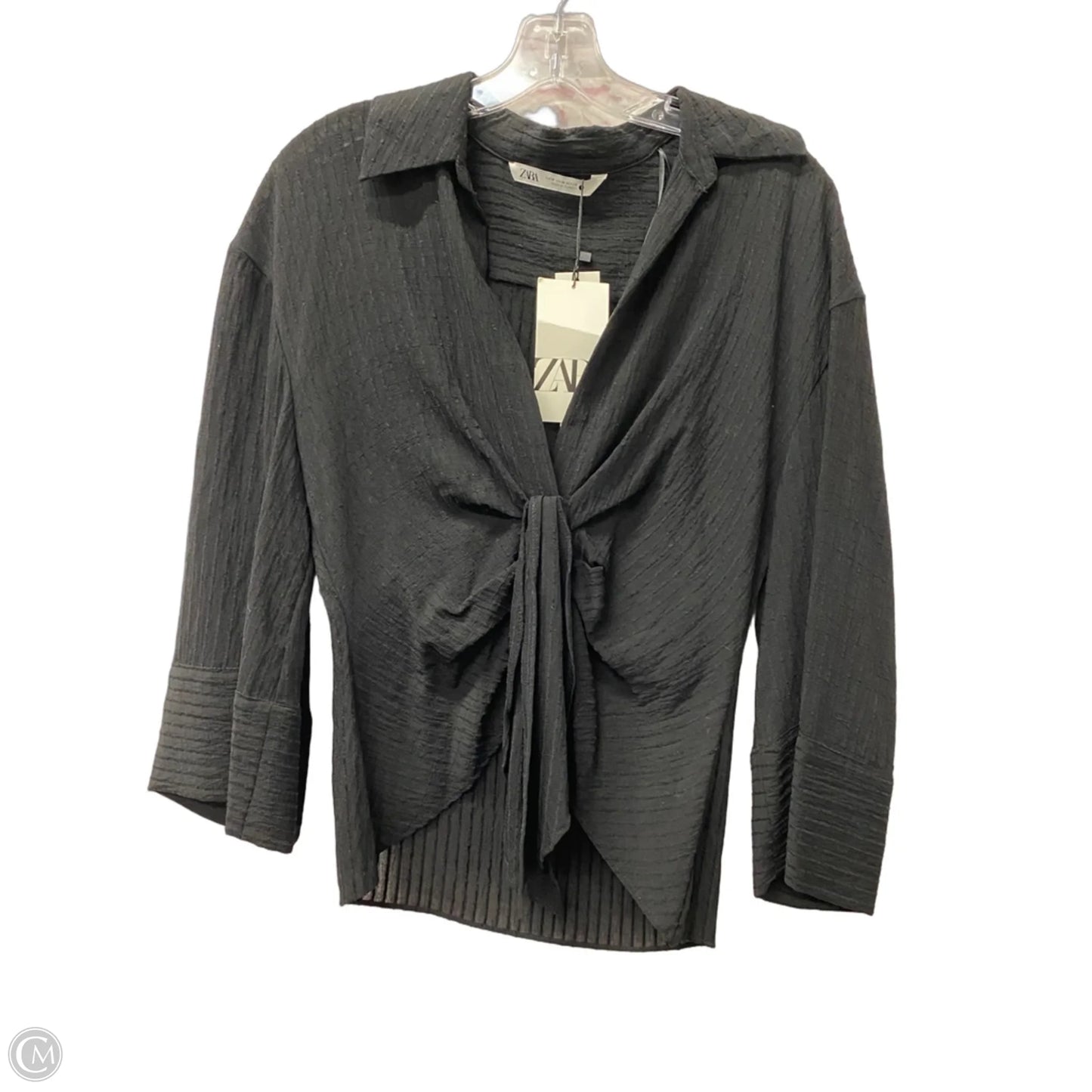 Top Long Sleeve By Zara In Black, Size: M