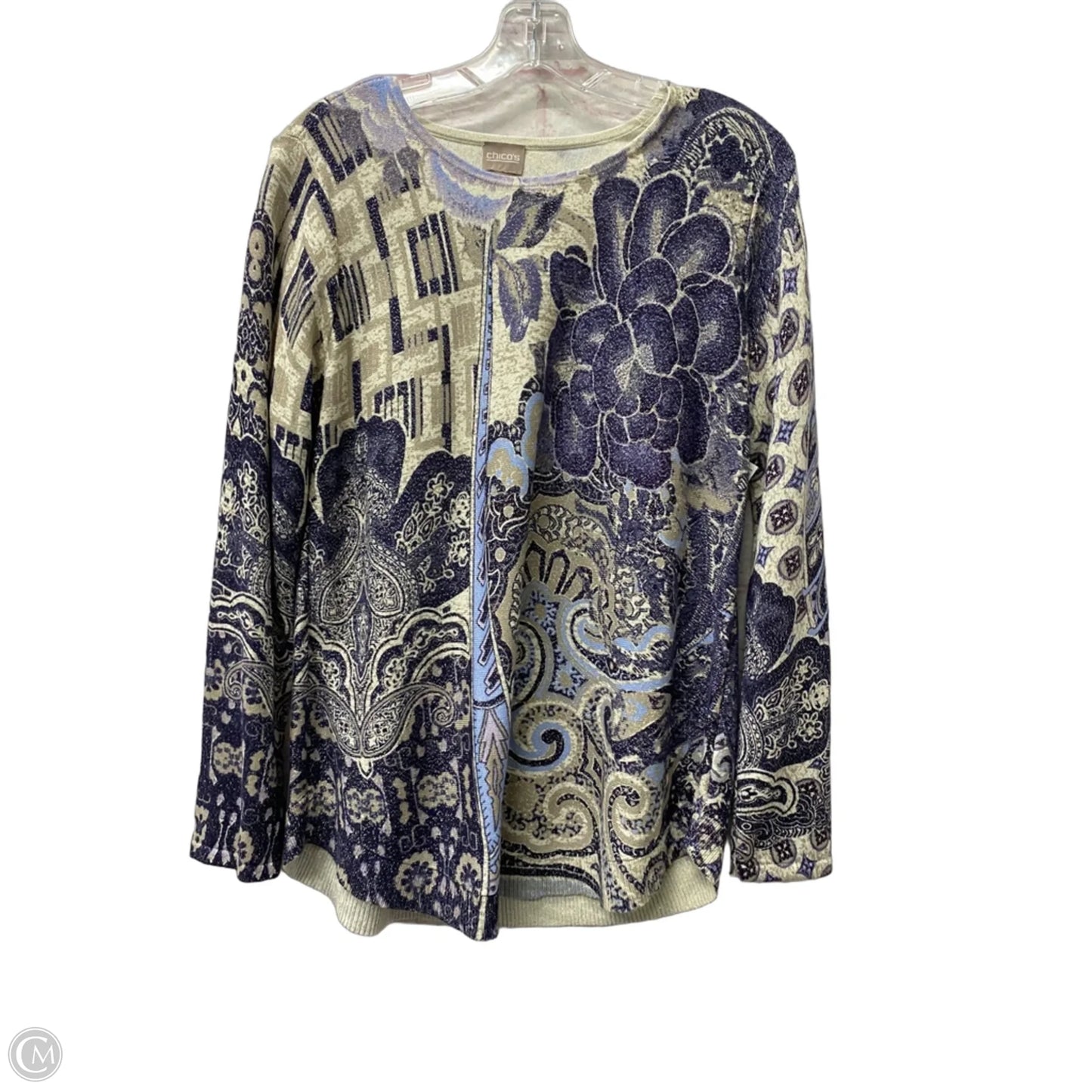 Top Long Sleeve By Chicos In Blue, Size: M