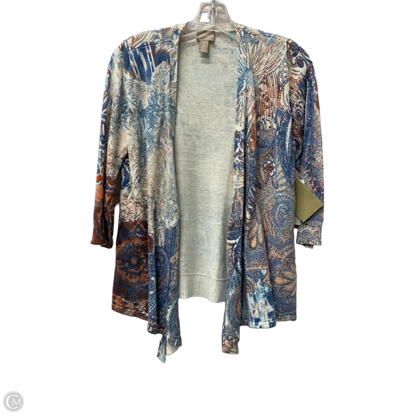 Cardigan By Chicos In Blue & Orange, Size: S