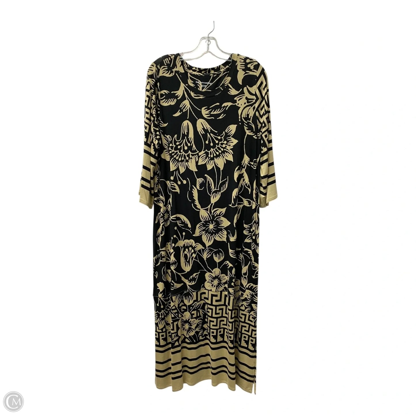 Dress Casual Maxi By Soft Surroundings In Black & Tan, Size: Lp