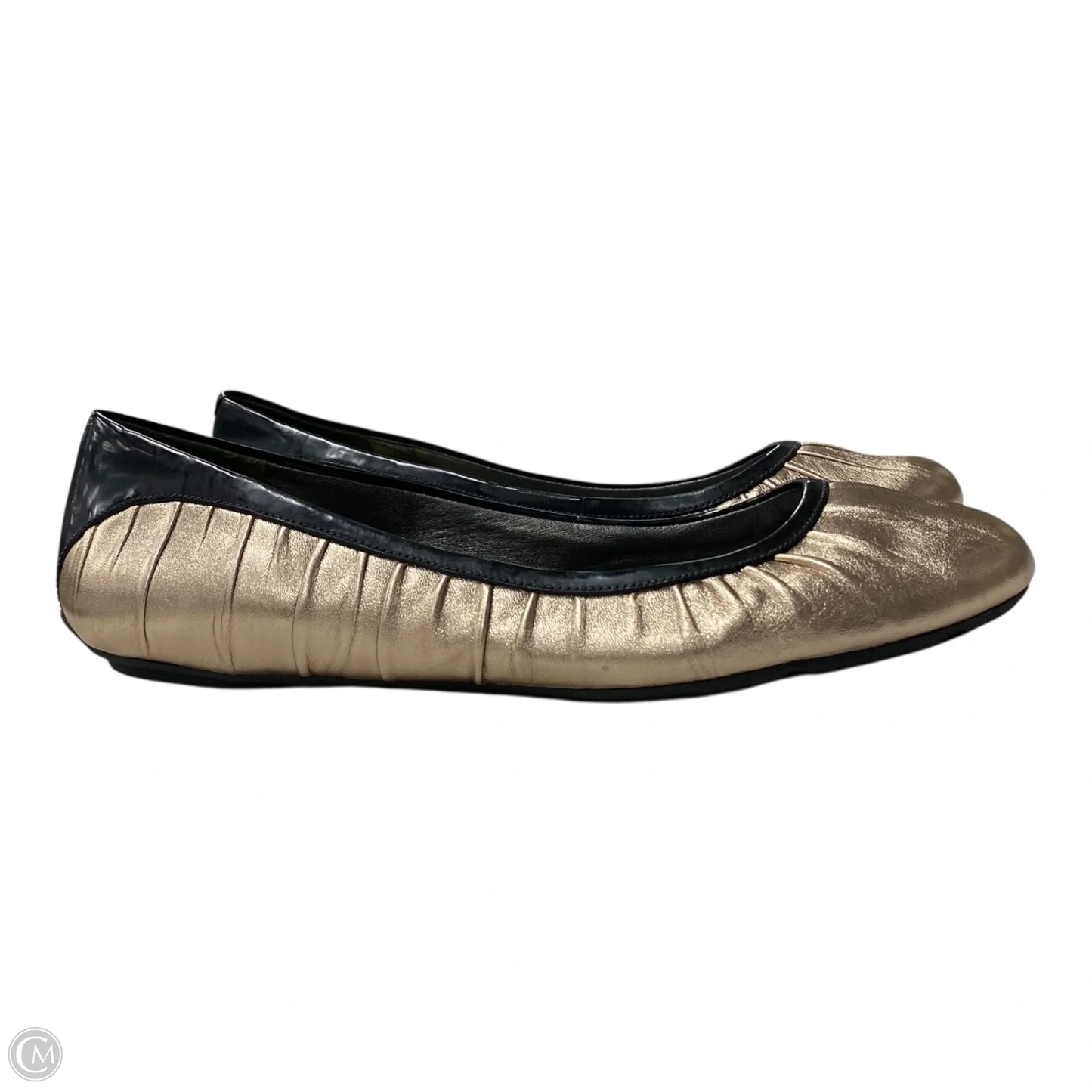 Shoes Flats By Cole Haan In Black & Gold, Size: 10