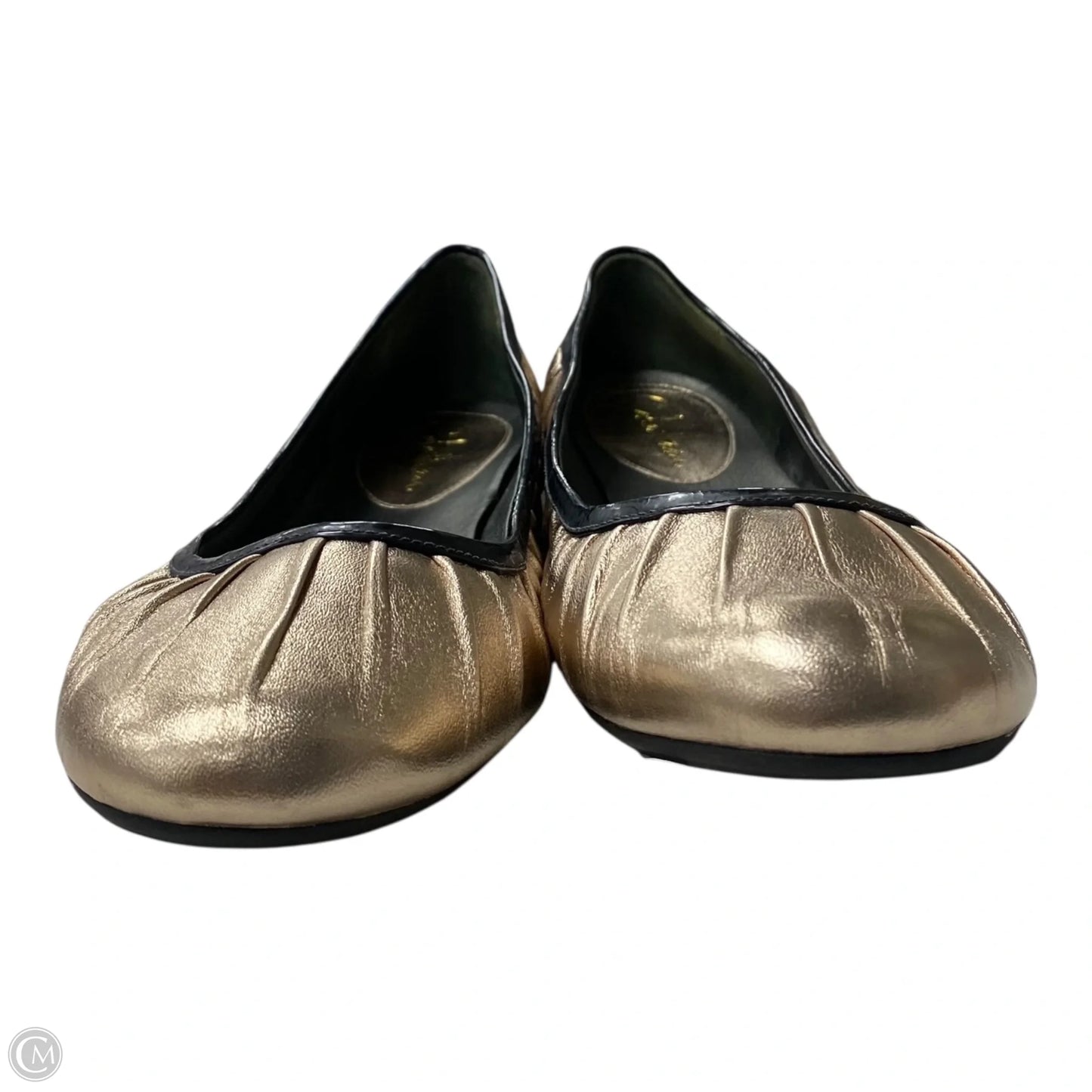 Shoes Flats By Cole Haan In Black & Gold, Size: 10