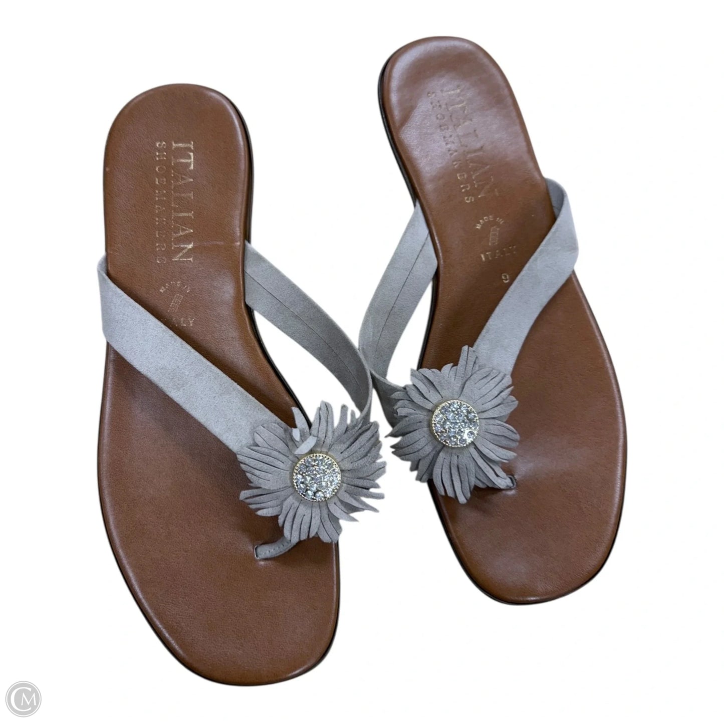 Sandals Heels Wedge By Italian Shoemakers In Brown, Size: 9