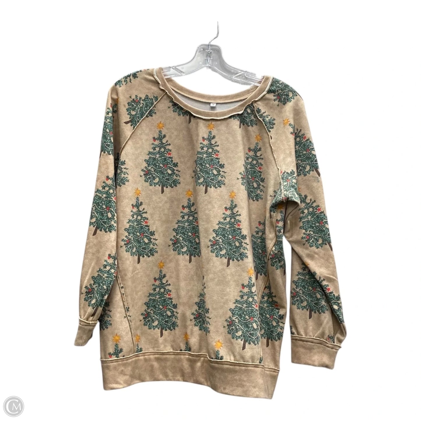 Top Long Sleeve In Tan, Size: S