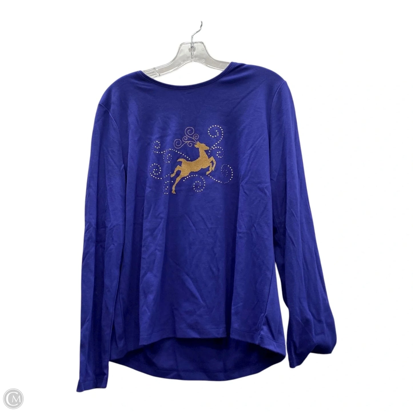 Top Long Sleeve By Croft And Barrow In Blue, Size: L