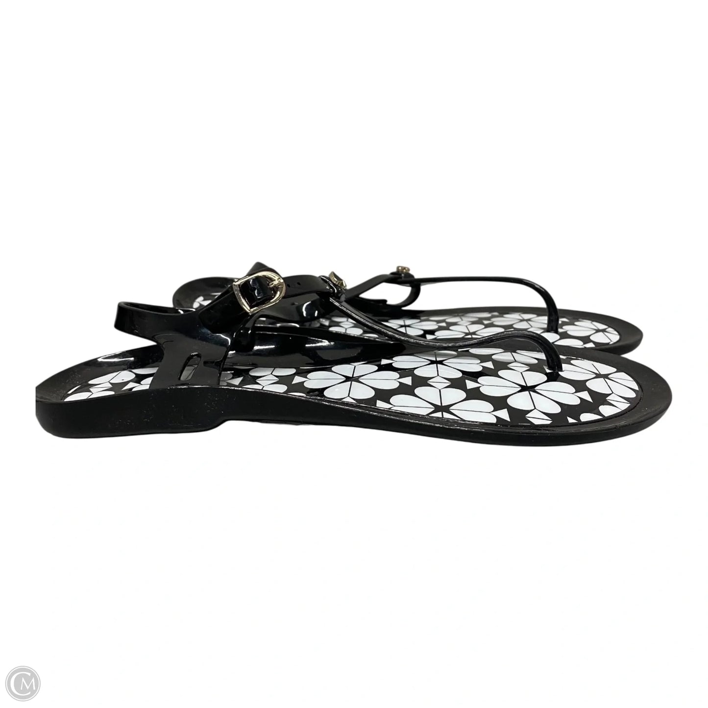 Sandals Designer By Kate Spade In Black & White, Size: 9