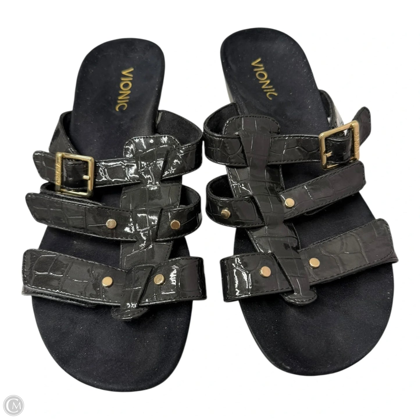 Sandals Heels Wedge By Vionic In Black, Size: 9