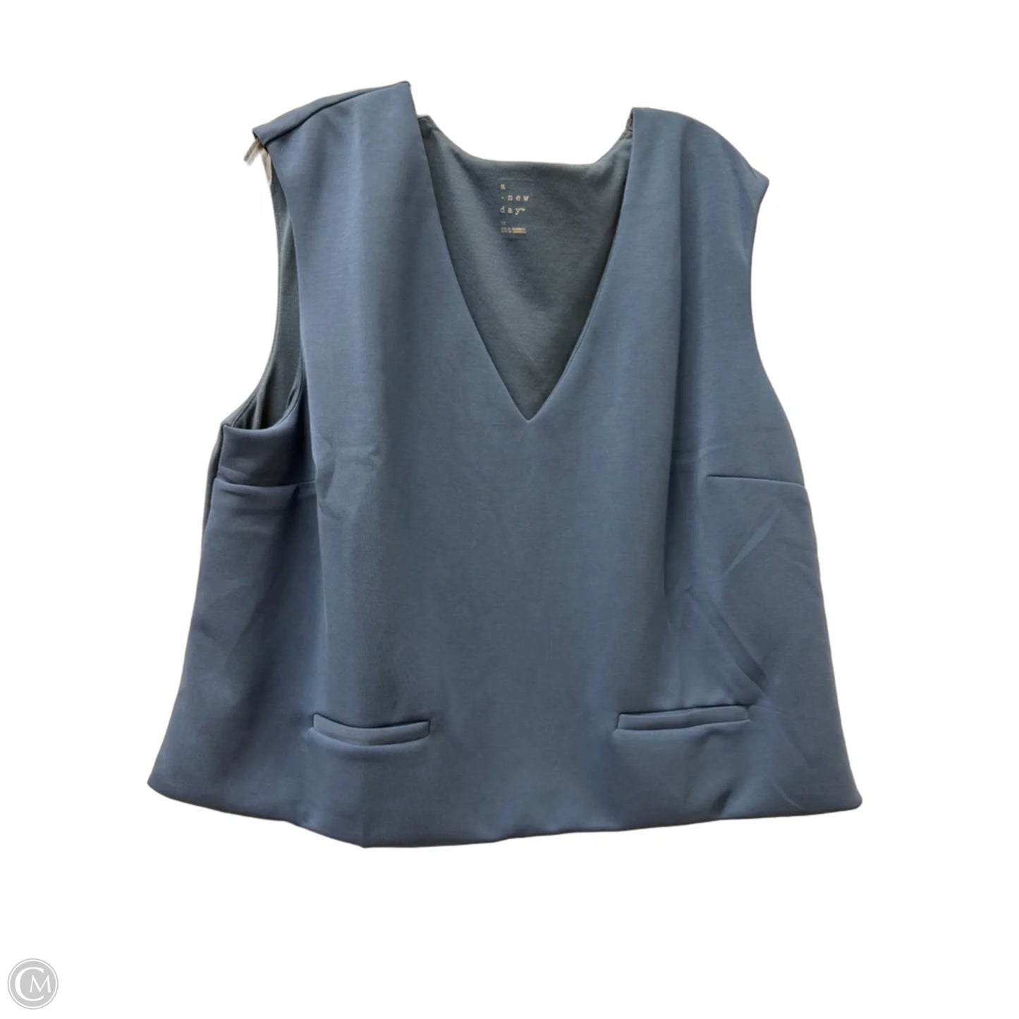 Top Sleeveless By A New Day In Blue, Size: 1x