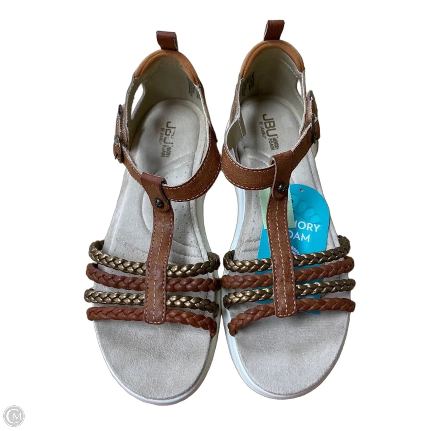 Sandals Flats By Jbu By Jambu In Brown & Cream, Size: 8.5