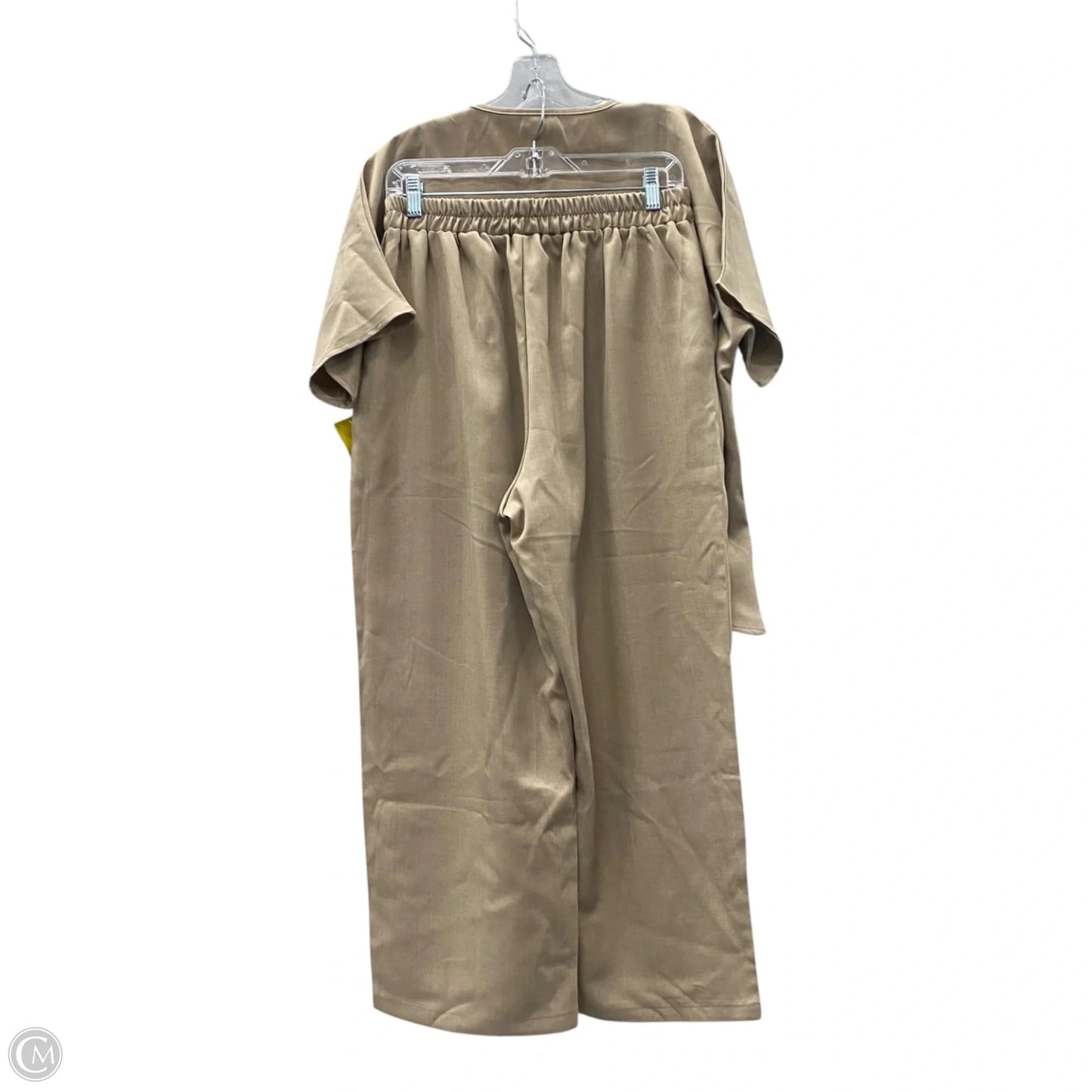 Top 2pc Short Sleeve In Beige, Size: L