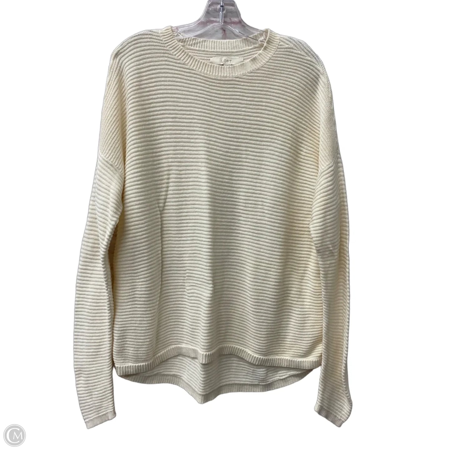 Sweater By Loft In Cream, Size: L