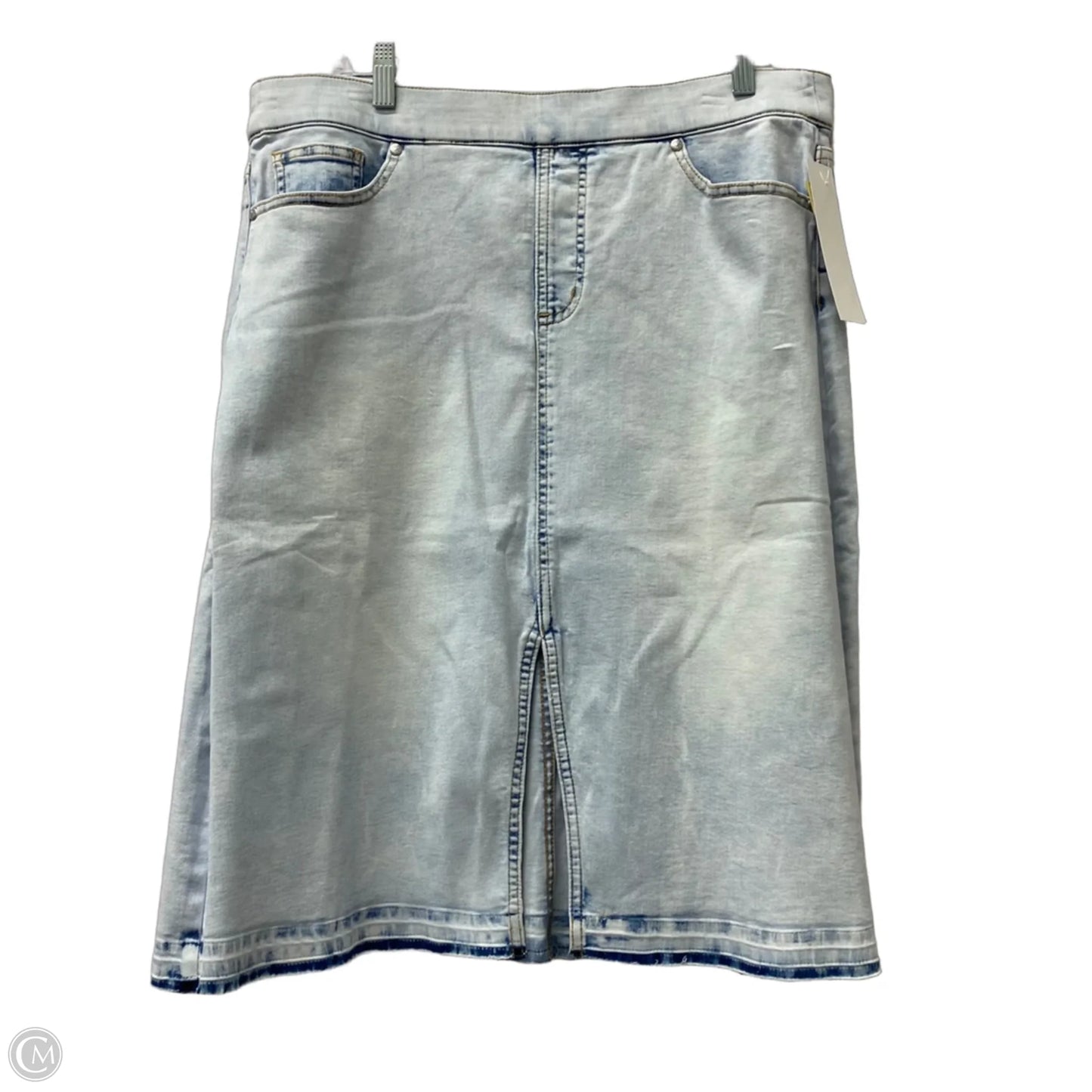 Skirt Midi By Isaac Mizrahi In Blue Denim, Size: 14p