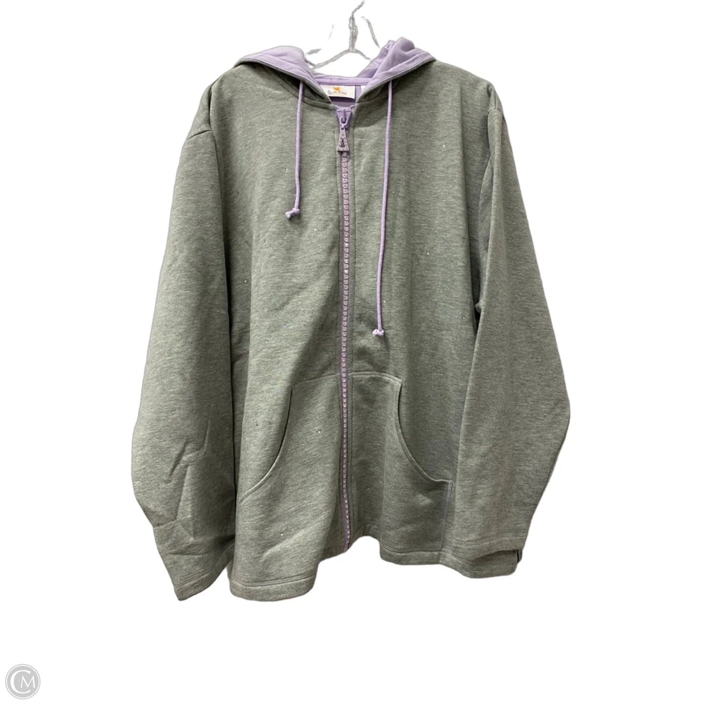Sweatshirt Hoodie By Quaker Factory In Grey, Size: 2x