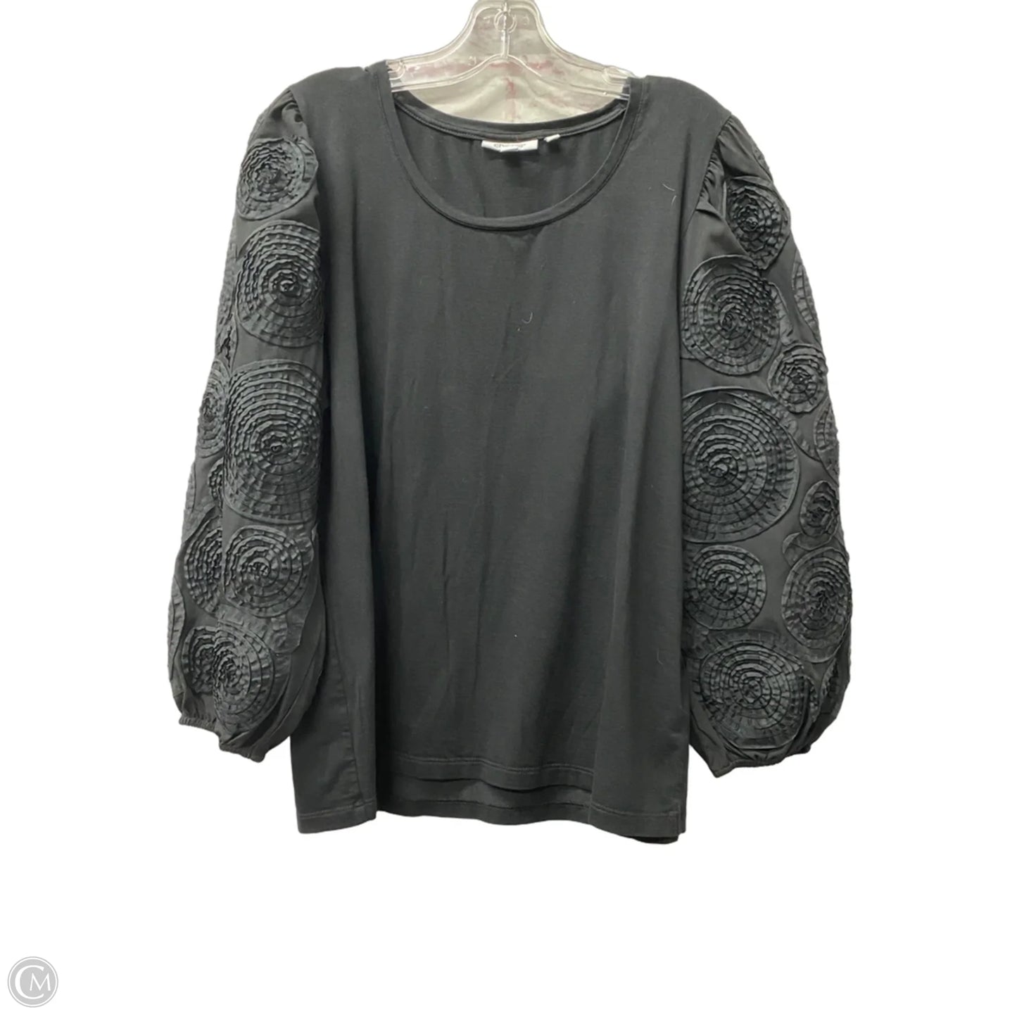 Top Long Sleeve By Chicos In Black, Size: L
