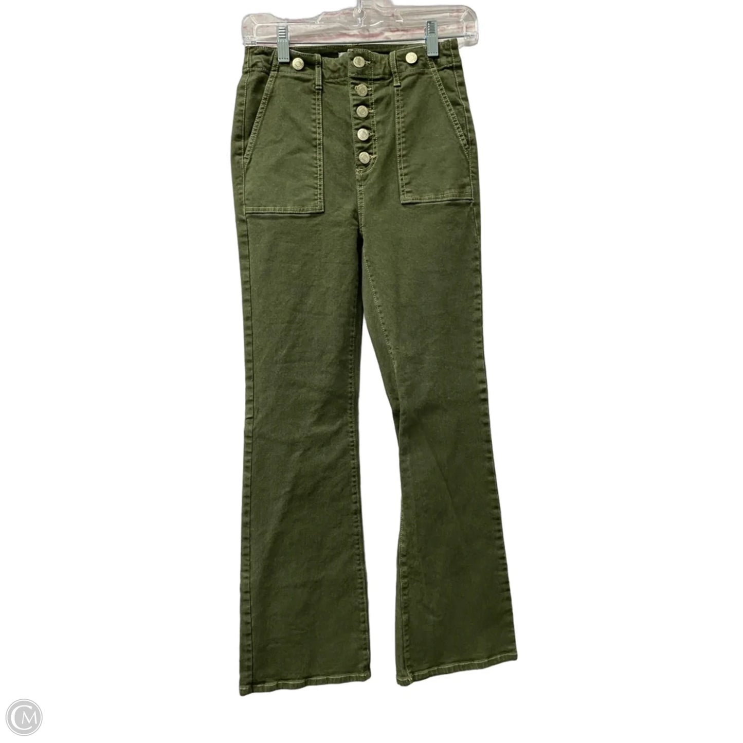 Jeans Flared By Loft In Green Denim, Size: 24
